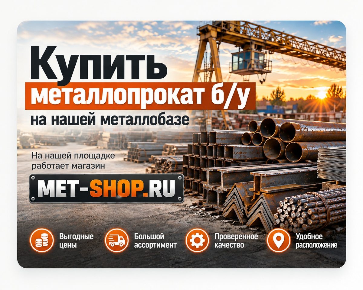 Металлопрокат б/у в продаже на металлобазе MET-SHOP.RU